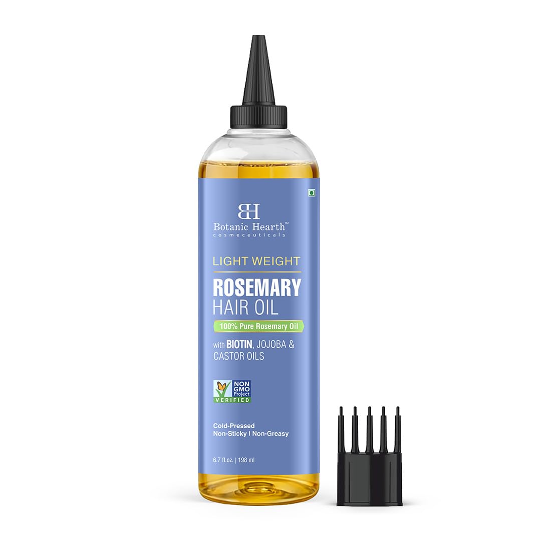 Botanic Hearth Bhringraj & Amla Hair Oil - 6.7 fl oz | Nourishing Scalp & Hair Oil for Dry, Frizzy Hair | Supports Fuller-Looking Hair & Shine | Lightweight Botanical Formula