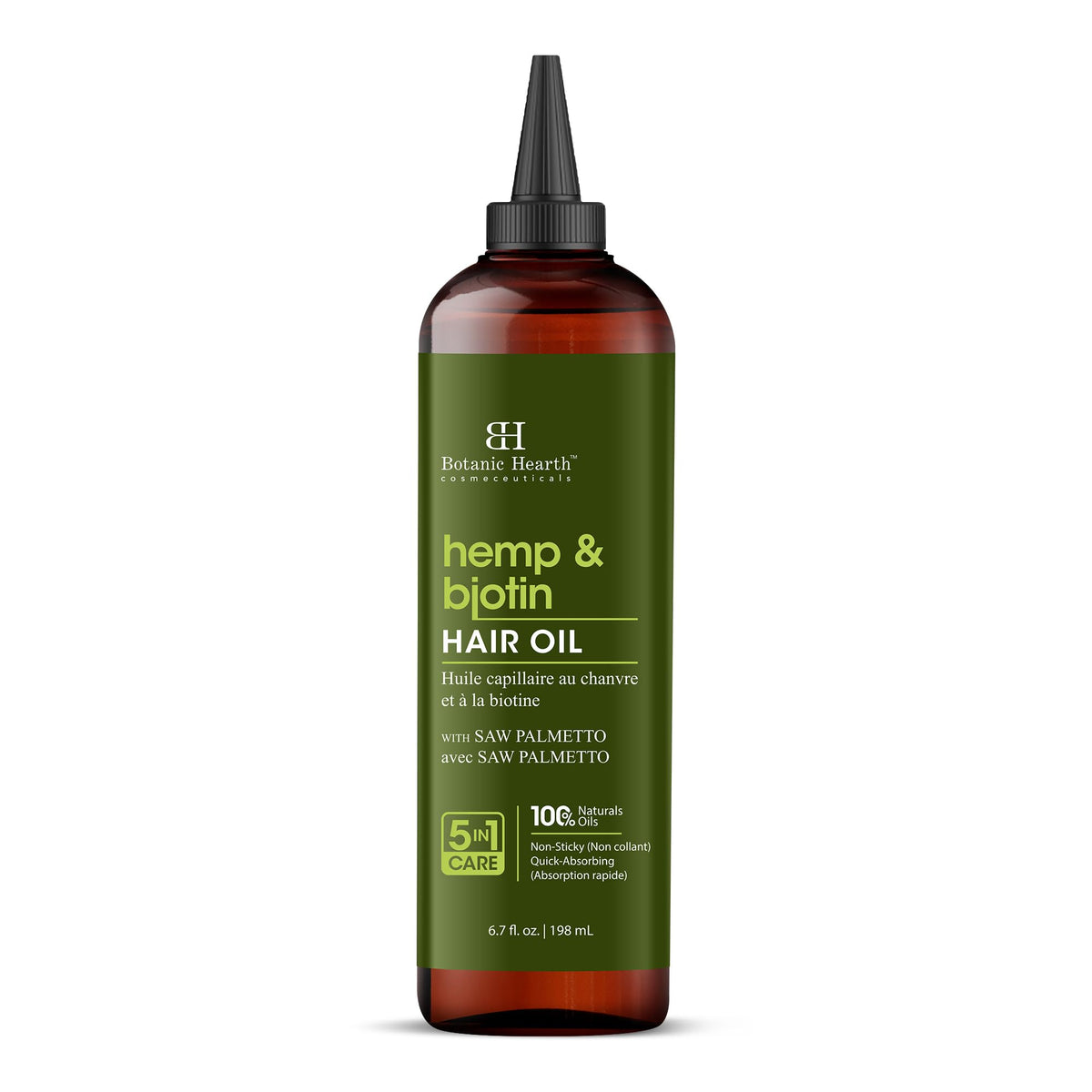 Botanic Hearth Bhringraj & Amla Hair Oil - 6.7 fl oz | Nourishing Scalp & Hair Oil for Dry, Frizzy Hair | Supports Fuller-Looking Hair & Shine | Lightweight Botanical Formula