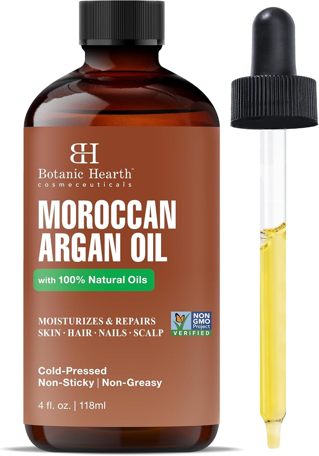 Botanic Hearth Bhringraj & Amla Hair Oil - 6.7 fl oz | Nourishing Scalp & Hair Oil for Dry, Frizzy Hair | Supports Fuller-Looking Hair & Shine | Lightweight Botanical Formula