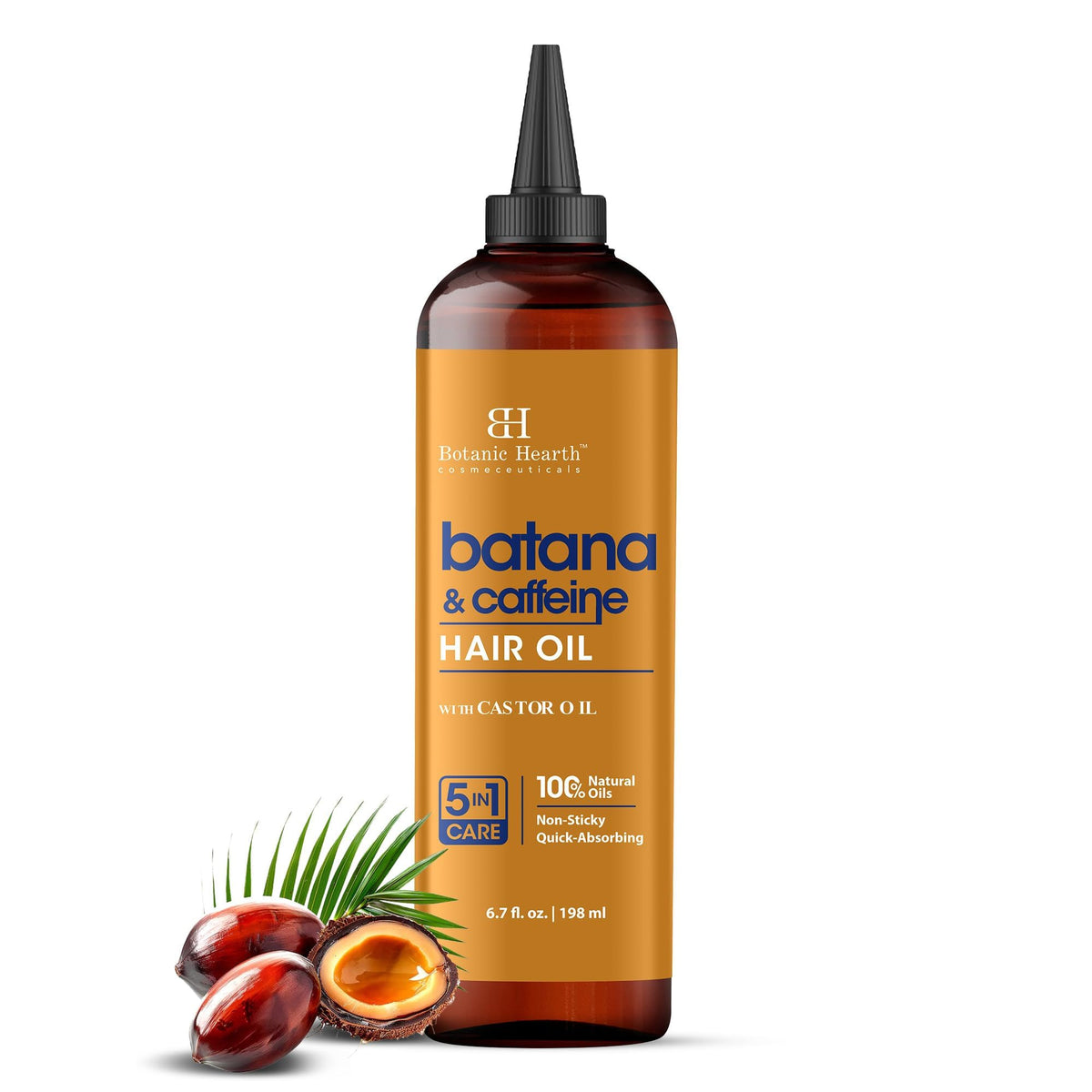 Botanic Hearth Bhringraj & Amla Hair Oil - 6.7 fl oz | Nourishing Scalp & Hair Oil for Dry, Frizzy Hair | Supports Fuller-Looking Hair & Shine | Lightweight Botanical Formula