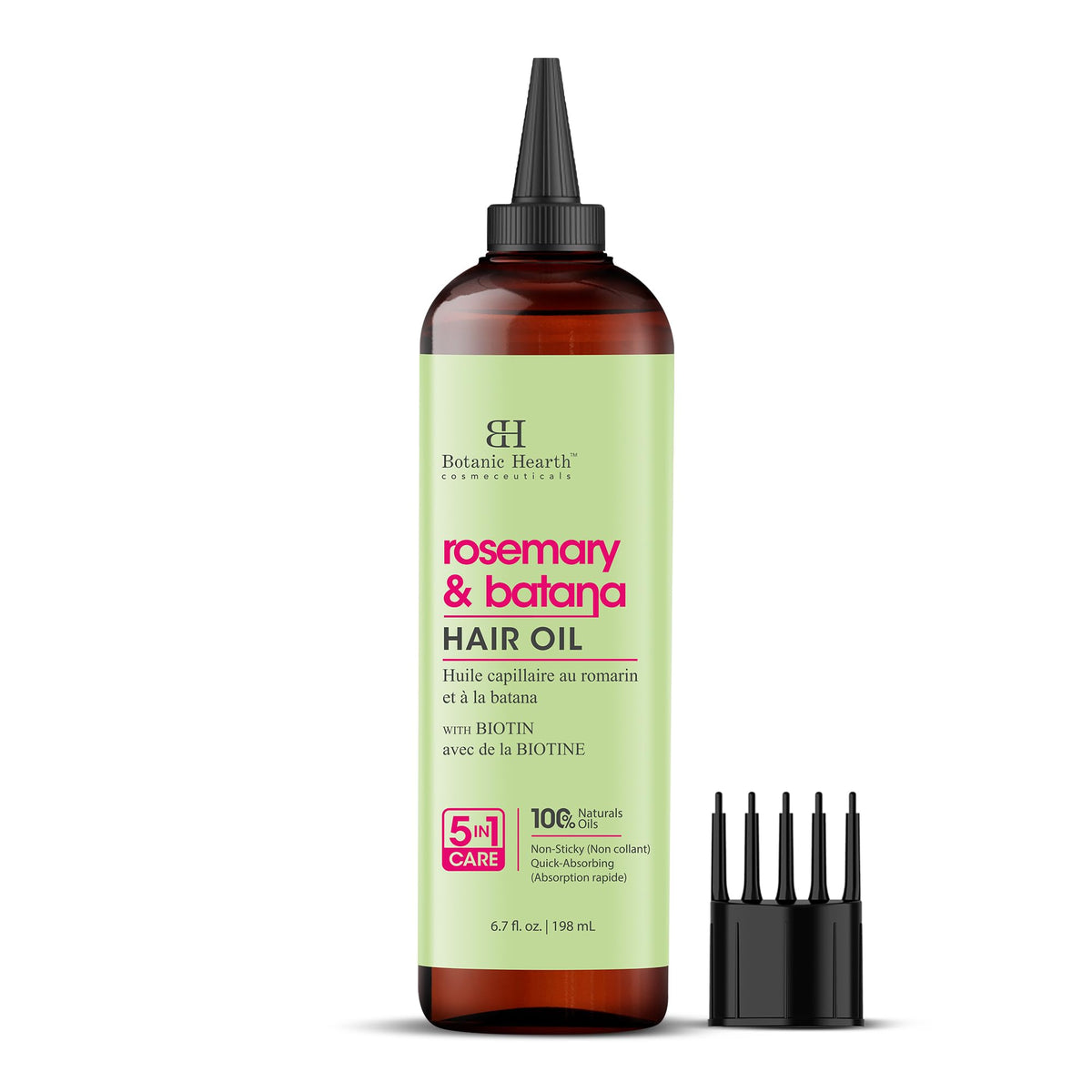 Botanic Hearth Bhringraj & Amla Hair Oil - 6.7 fl oz | Nourishing Scalp & Hair Oil for Dry, Frizzy Hair | Supports Fuller-Looking Hair & Shine | Lightweight Botanical Formula