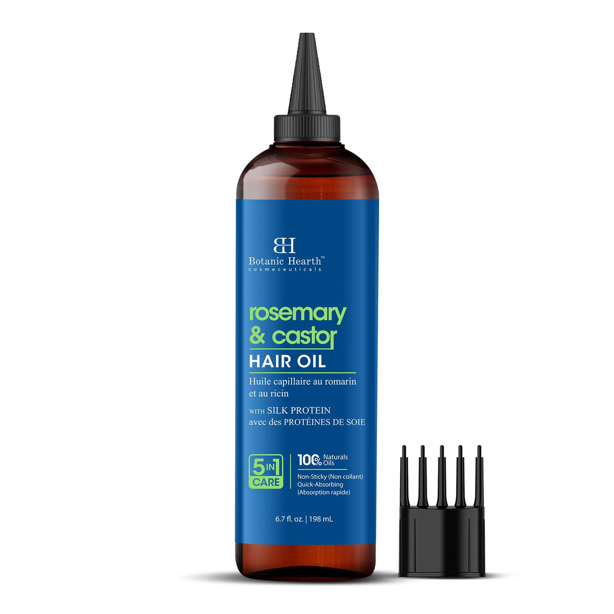 Botanic Hearth Bhringraj & Amla Hair Oil - 6.7 fl oz | Nourishing Scalp & Hair Oil for Dry, Frizzy Hair | Supports Fuller-Looking Hair & Shine | Lightweight Botanical Formula