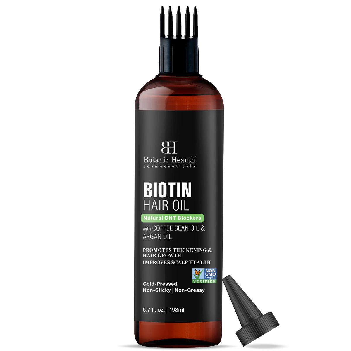 Botanic Hearth Bhringraj & Amla Hair Oil - 6.7 fl oz | Nourishing Scalp & Hair Oil for Dry, Frizzy Hair | Supports Fuller-Looking Hair & Shine | Lightweight Botanical Formula