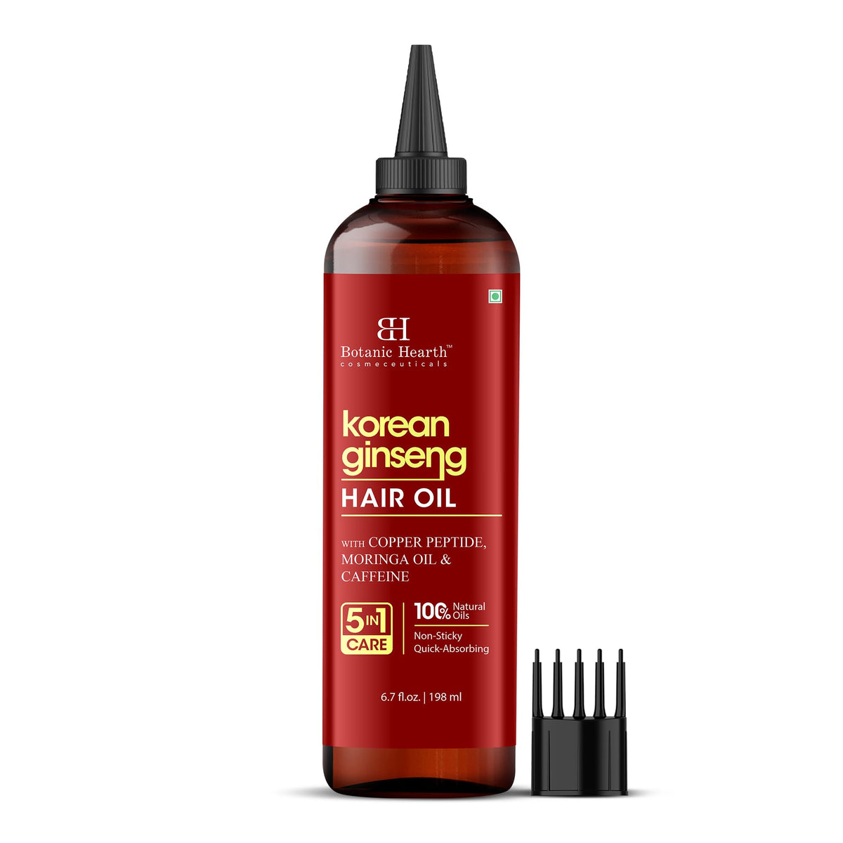 Botanic Hearth Bhringraj & Amla Hair Oil - 6.7 fl oz | Nourishing Scalp & Hair Oil for Dry, Frizzy Hair | Supports Fuller-Looking Hair & Shine | Lightweight Botanical Formula