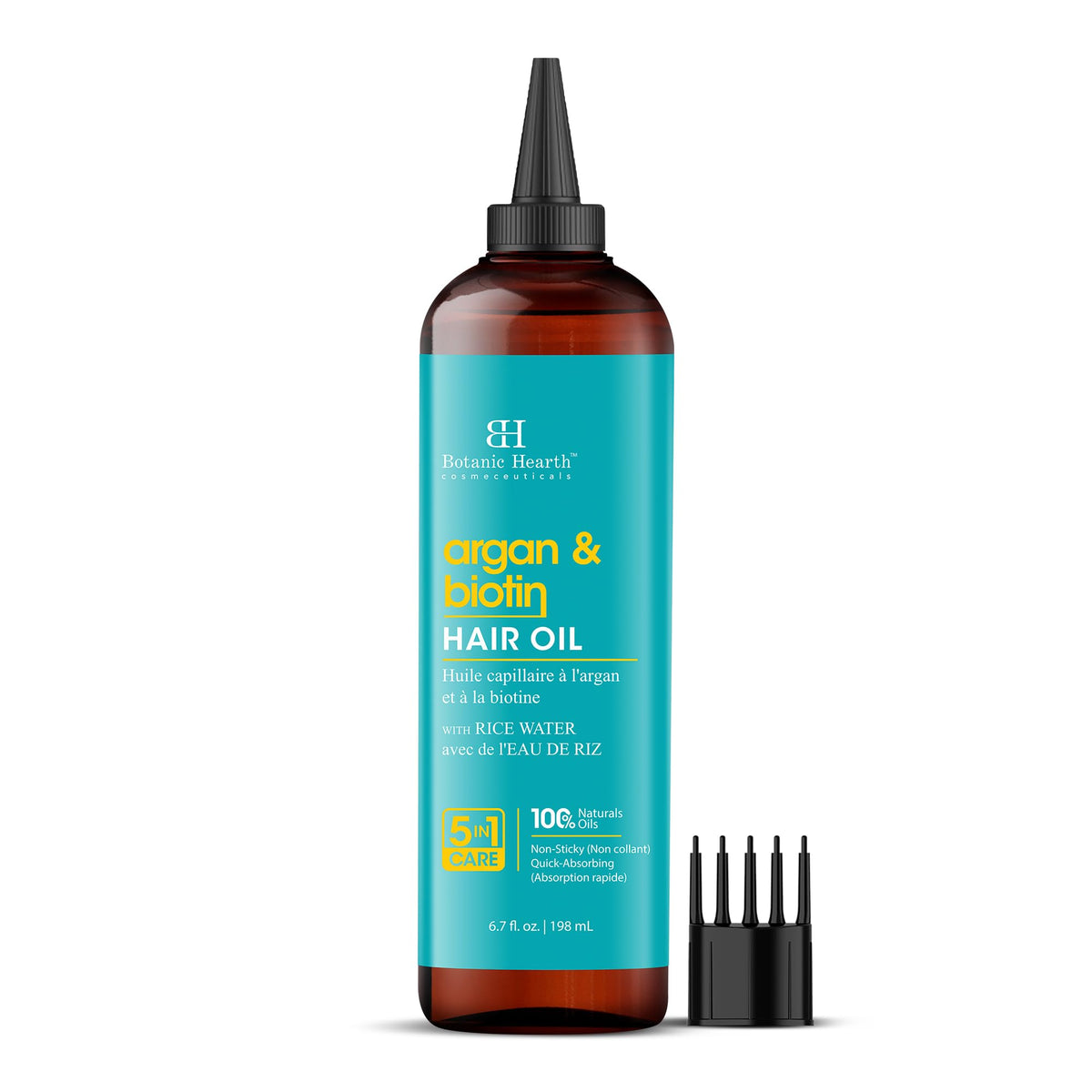 Botanic Hearth Bhringraj & Amla Hair Oil - 6.7 fl oz | Nourishing Scalp & Hair Oil for Dry, Frizzy Hair | Supports Fuller-Looking Hair & Shine | Lightweight Botanical Formula