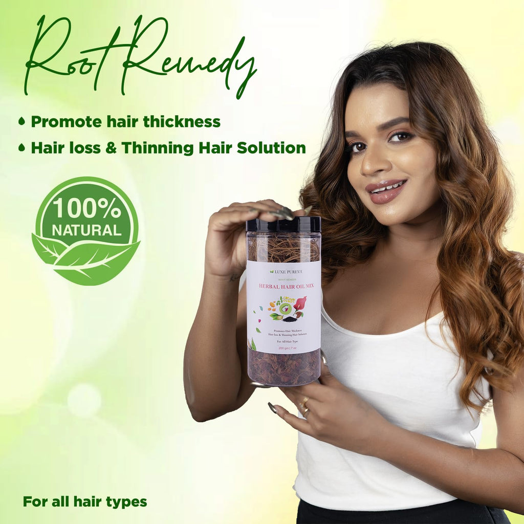LuxePureva Herbal Hair Oil Mix | Herbs For Hair Growth | 19 Vital Herbs For Long, Thick, And Lustrous Hair | Hair Care Product For Women And Men | DIY Oil Infusion | DOES NOT INCLUDE OIL