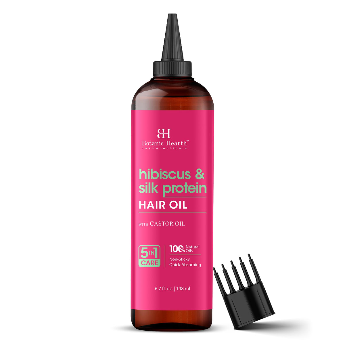 Botanic Hearth Bhringraj & Amla Hair Oil - 6.7 fl oz | Nourishing Scalp & Hair Oil for Dry, Frizzy Hair | Supports Fuller-Looking Hair & Shine | Lightweight Botanical Formula