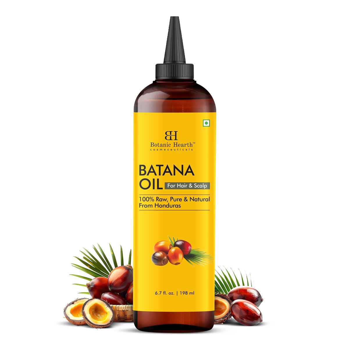 Botanic Hearth Bhringraj & Amla Hair Oil - 6.7 fl oz | Nourishing Scalp & Hair Oil for Dry, Frizzy Hair | Supports Fuller-Looking Hair & Shine | Lightweight Botanical Formula