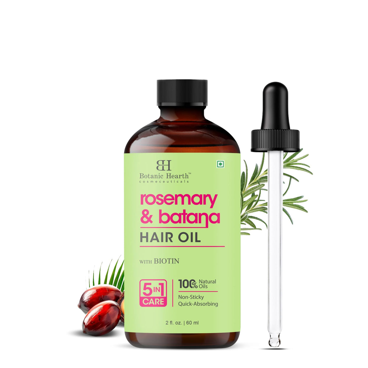 Botanic Hearth Bhringraj & Amla Hair Oil - 6.7 fl oz | Nourishing Scalp & Hair Oil for Dry, Frizzy Hair | Supports Fuller-Looking Hair & Shine | Lightweight Botanical Formula