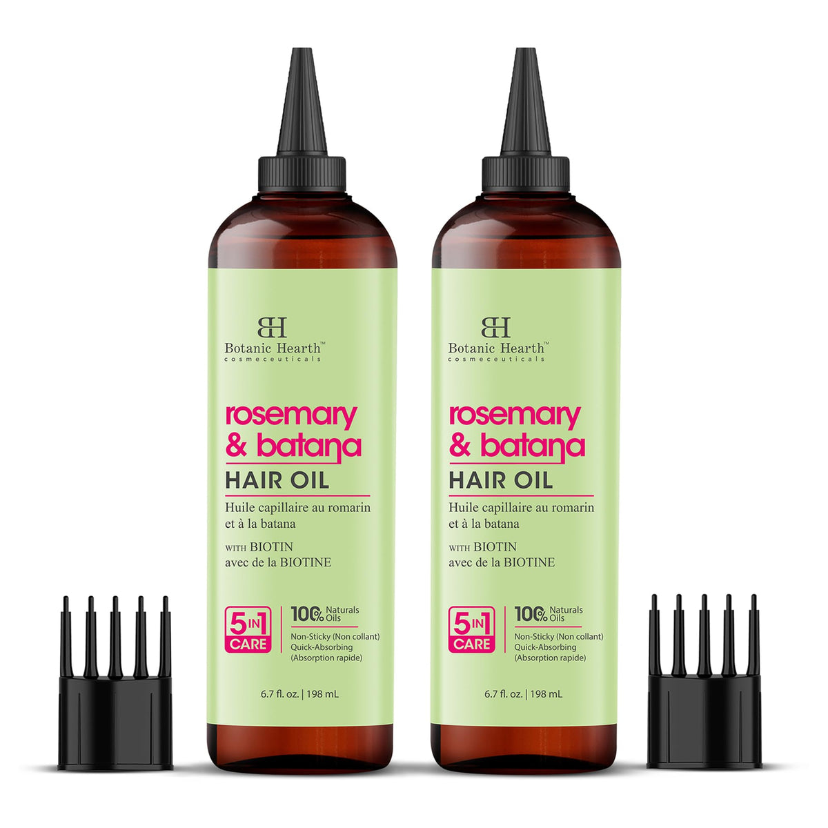 Botanic Hearth Bhringraj & Amla Hair Oil - 6.7 fl oz | Nourishing Scalp & Hair Oil for Dry, Frizzy Hair | Supports Fuller-Looking Hair & Shine | Lightweight Botanical Formula
