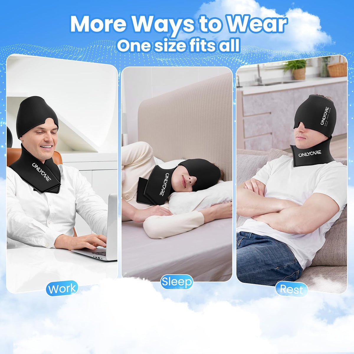 ONLYCARE Migraine Relief Cap and Neck Ice Pack Wrap Gel Package