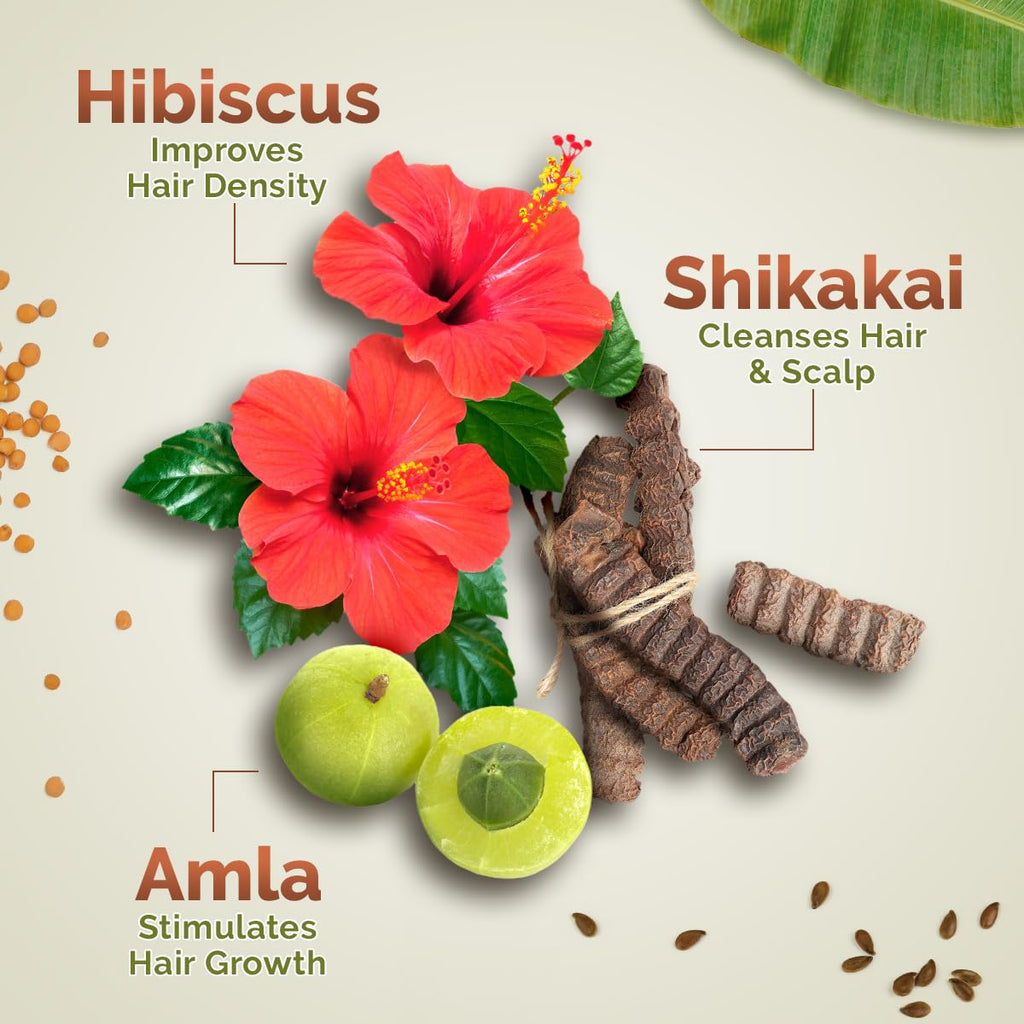 MAMAEARTH Kerala Thaali Hair Mask with Hibiscus, 200g | Hair mask formulated with hibiscus and a blend of herbal ingredients.