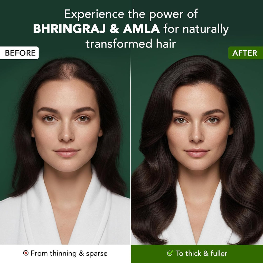 Botanic Hearth Bhringraj & Amla Hair Oil - 6.7 fl oz | Nourishing Scalp & Hair Oil for Dry, Frizzy Hair | Supports Fuller-Looking Hair & Shine | Lightweight Botanical Formula