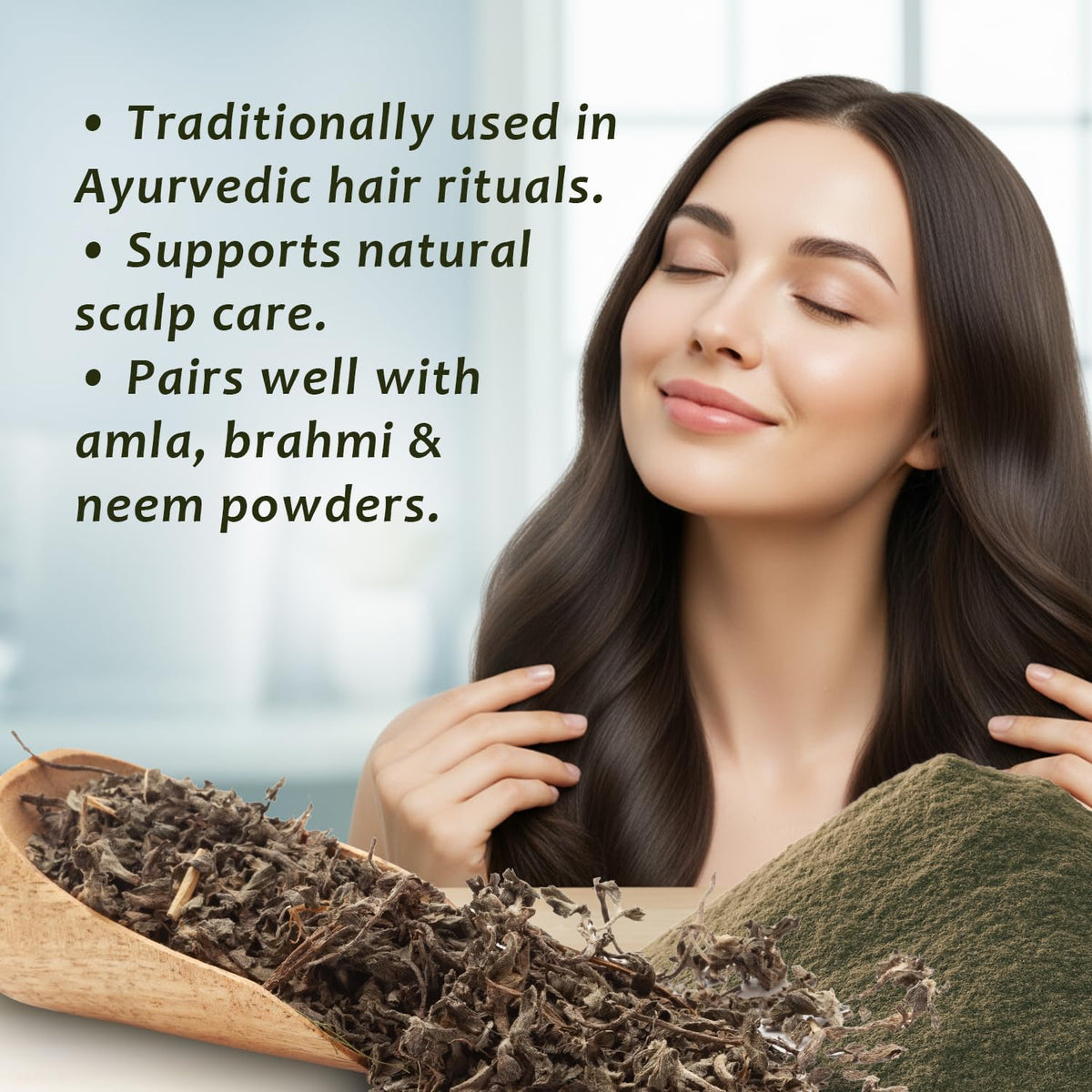 Bhringraj Powder – 8 Oz | 100% Pure Eclipta Alba | Ayurvedic Hair Care | For DIY Masks & Herbal Oils