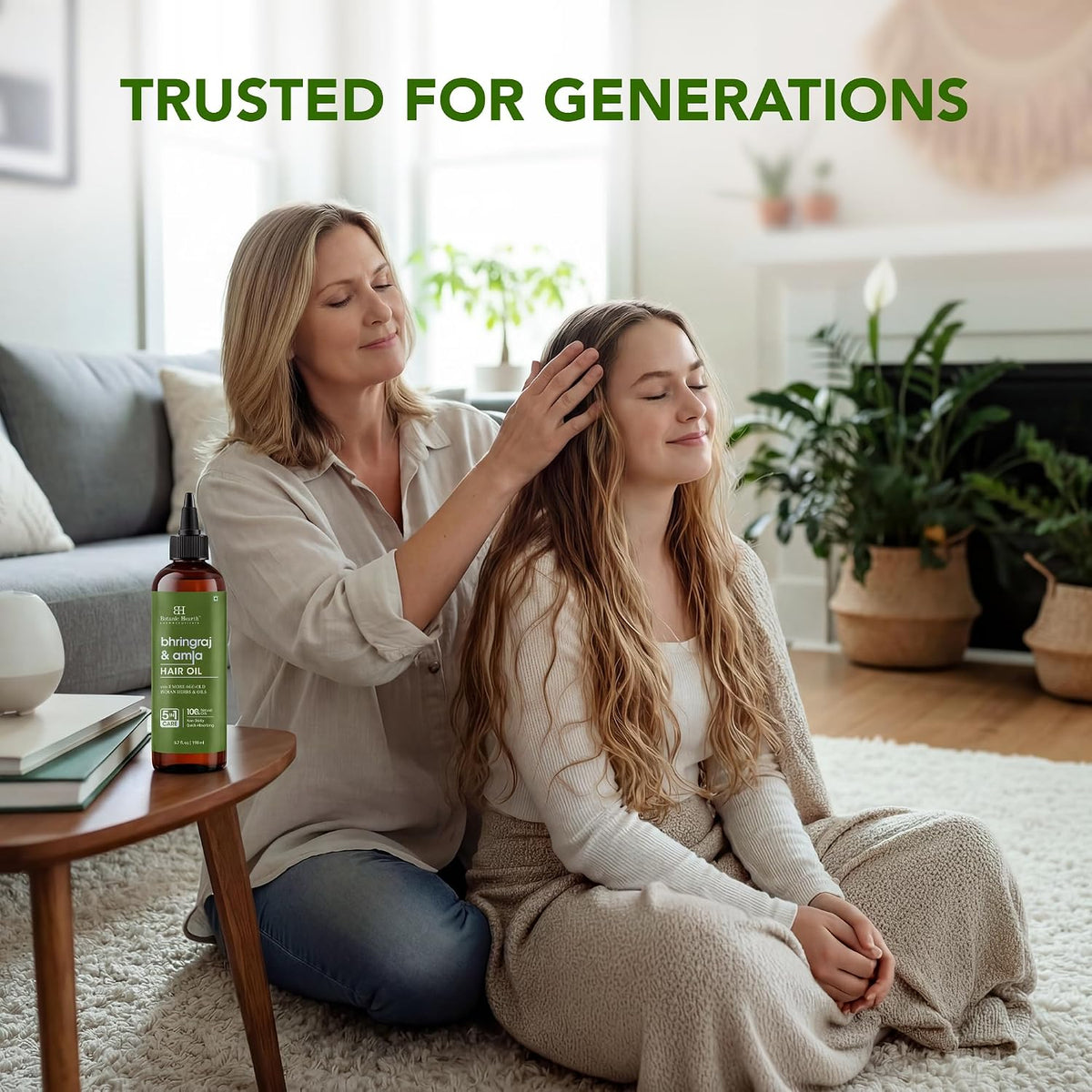Botanic Hearth Bhringraj & Amla Hair Oil - 6.7 fl oz | Nourishing Scalp & Hair Oil for Dry, Frizzy Hair | Supports Fuller-Looking Hair & Shine | Lightweight Botanical Formula