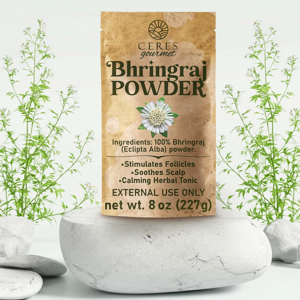 Bhringraj Powder – 8 Oz | 100% Pure Eclipta Alba | Ayurvedic Hair Care | For DIY Masks & Herbal Oils