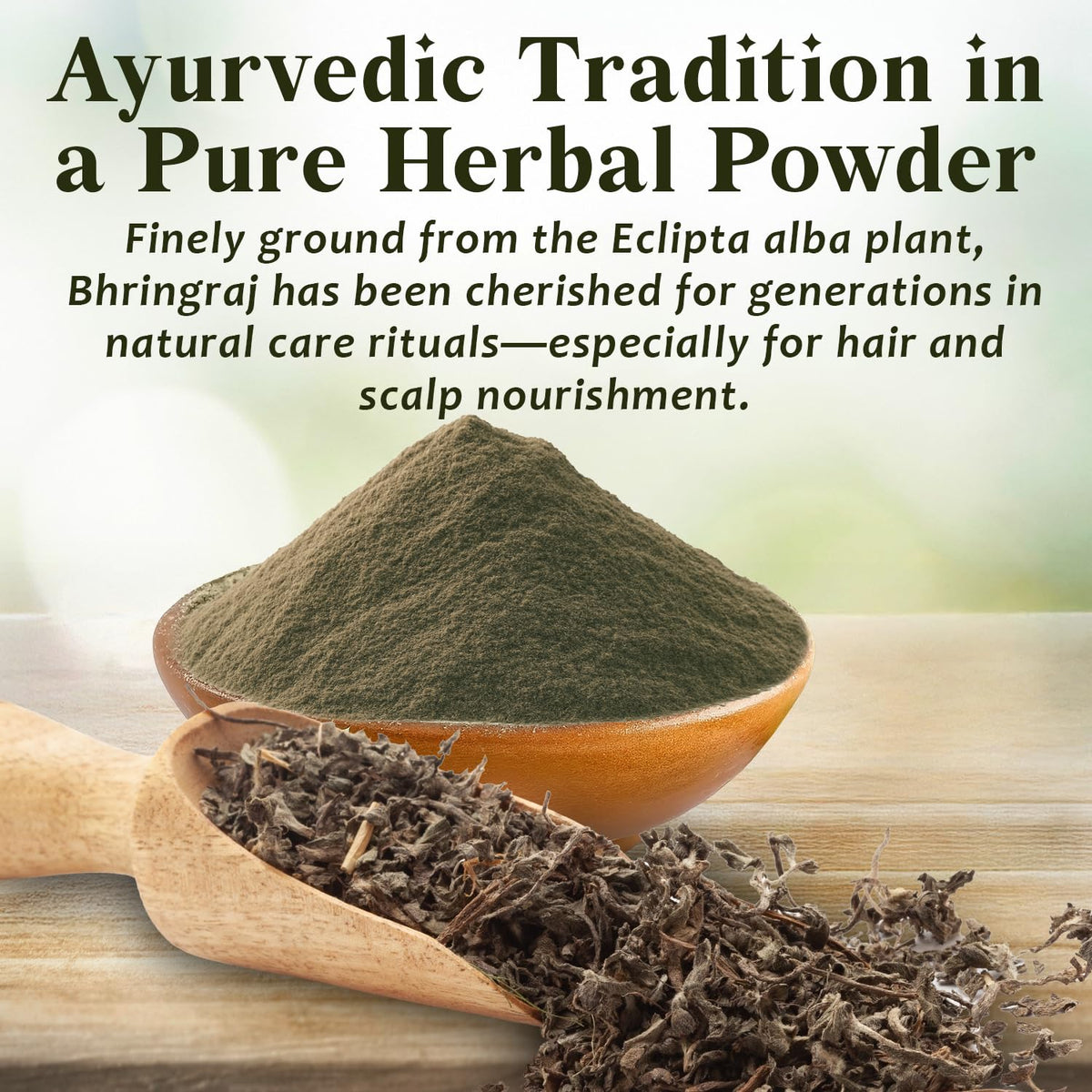 Bhringraj Powder – 8 Oz | 100% Pure Eclipta Alba | Ayurvedic Hair Care | For DIY Masks & Herbal Oils