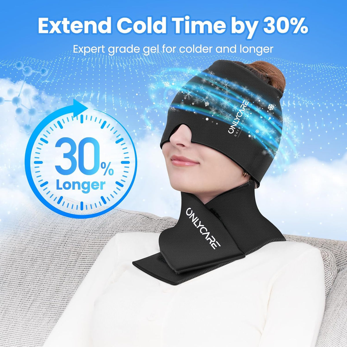 ONLYCARE Migraine Relief Cap and Neck Ice Pack Wrap Gel Package