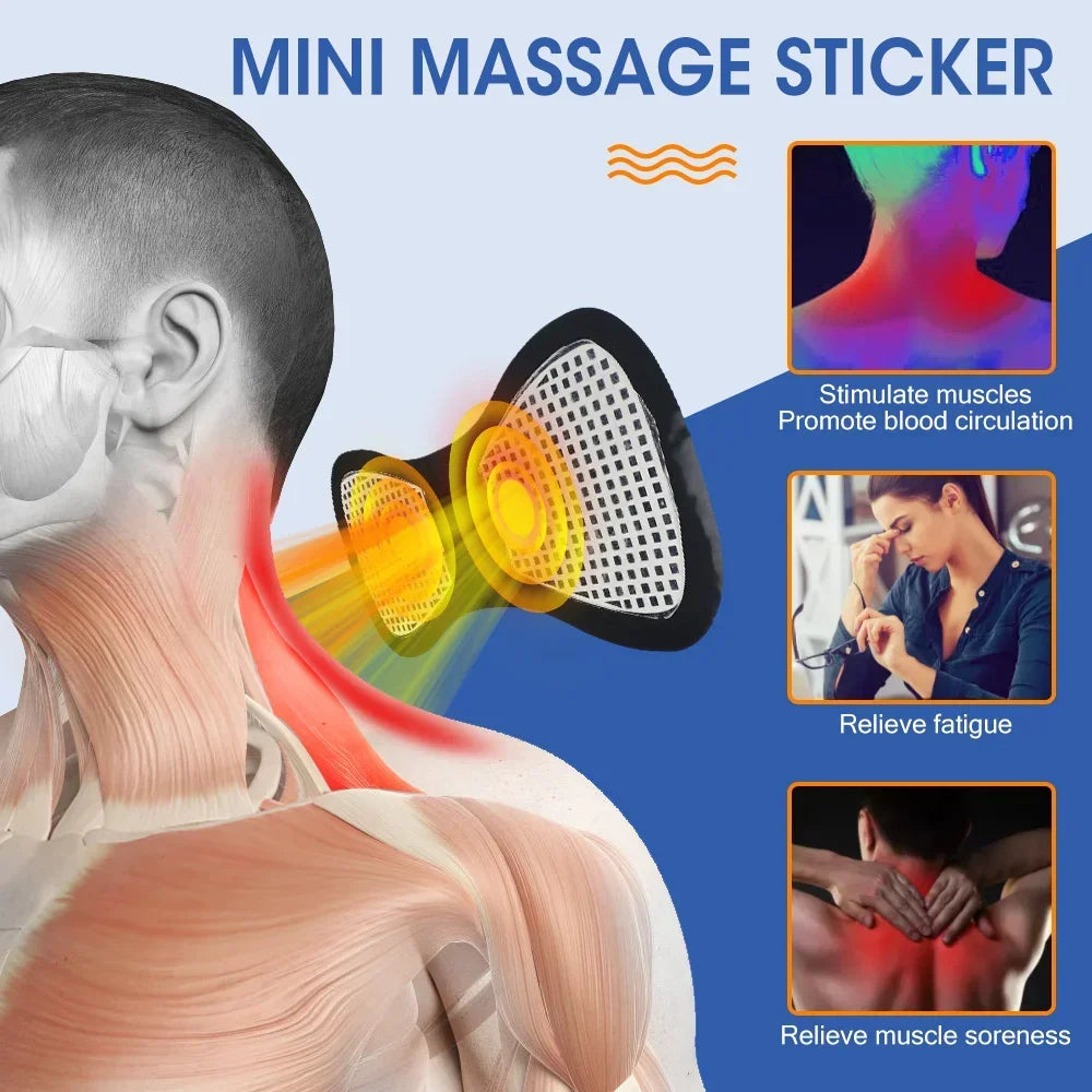 PranaRelief EMS Electric Neck & Body Massager – Low Frequency Muscle Stimulator Patches