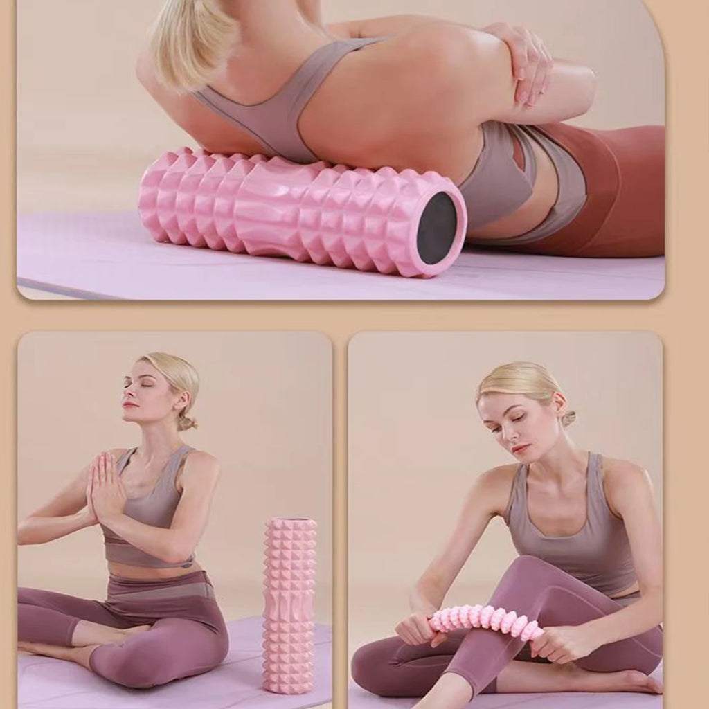 PranaRelief 45cm Yoga Foam Roller Set – Professional Pilates Block & Muscle Massage Tools