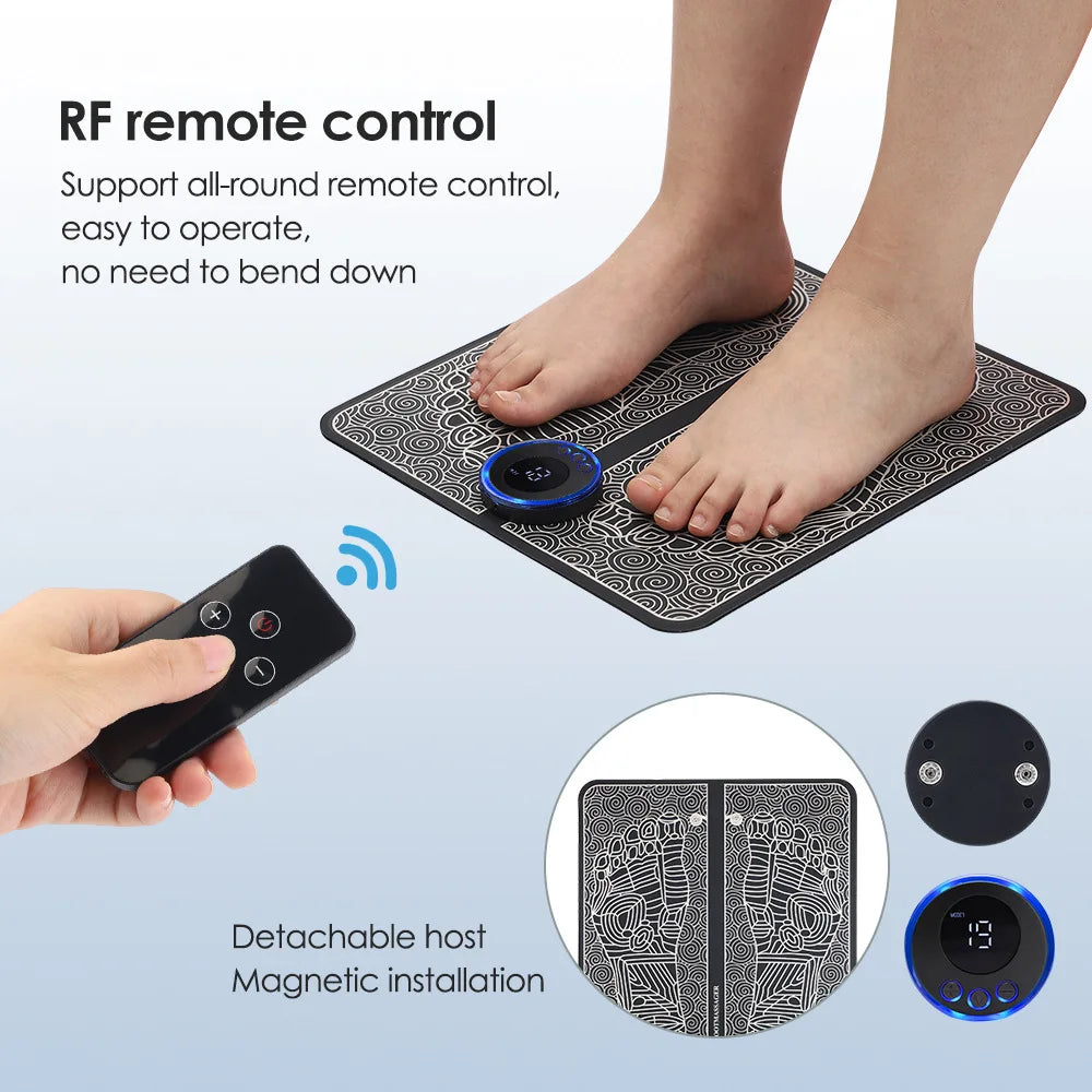 PranaRelief Smart EMS Feet Massage Pad – Electric Muscle Stimulator for Pain Relief & Circulation