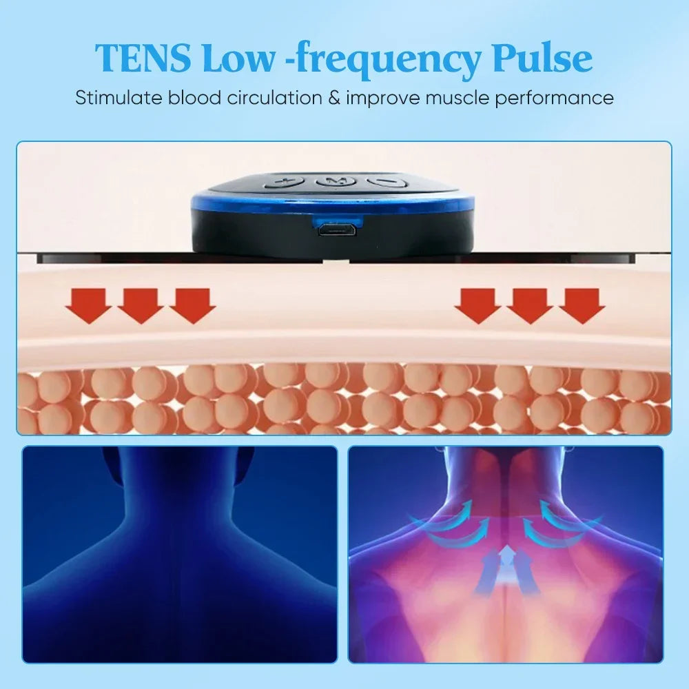 PranaRelief EMS Electric Neck & Body Massager – Low Frequency Muscle Stimulator Patches