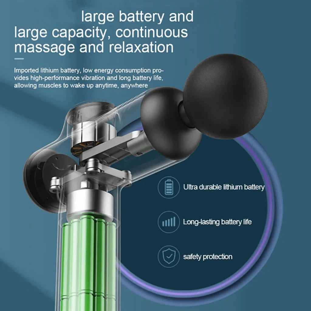 PranaRelief Professional Muscle Massage Gun – 99 Speed Deep Tissue Massager for Neck & Back