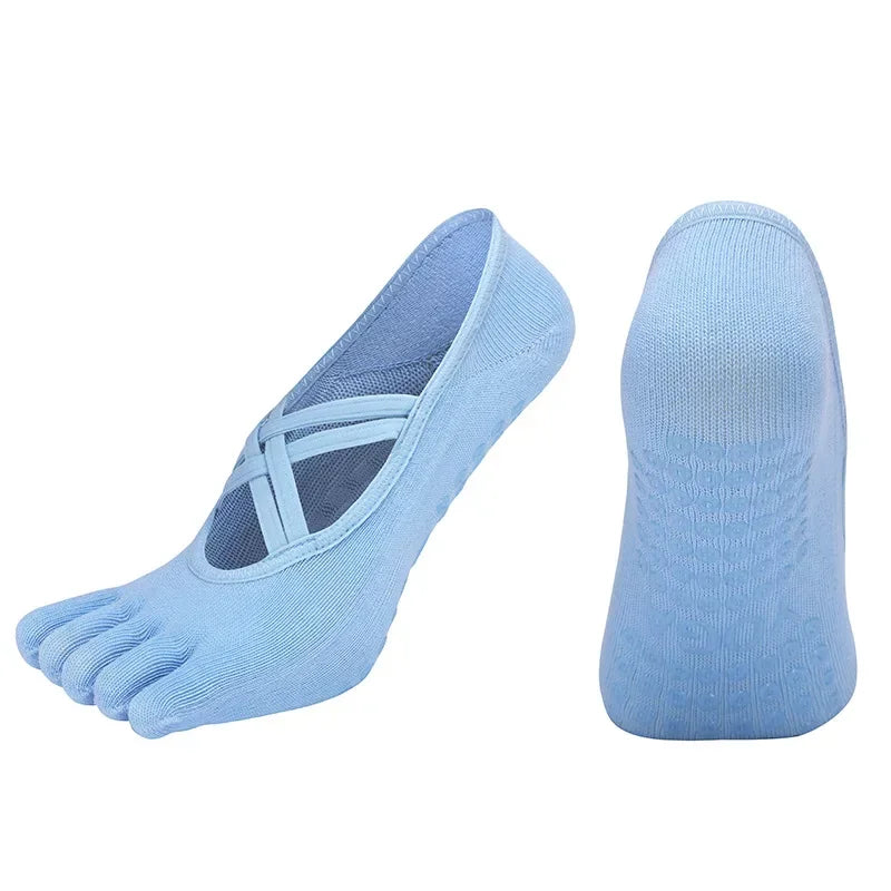 PranaRelief Anti-Slip Five-Finger Yoga Socks – Non-Slip Pilates & Dance Socks