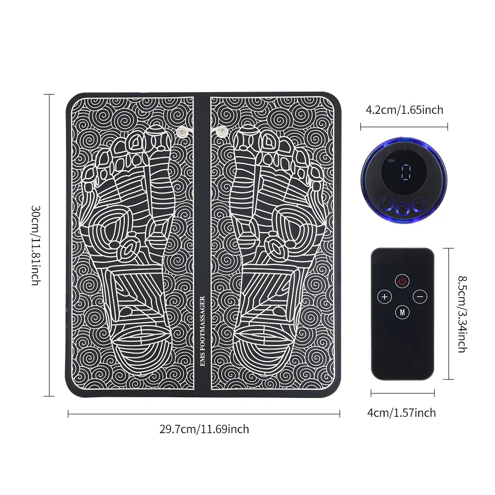 PranaRelief Smart EMS Feet Massage Pad – Electric Muscle Stimulator for Pain Relief & Circulation