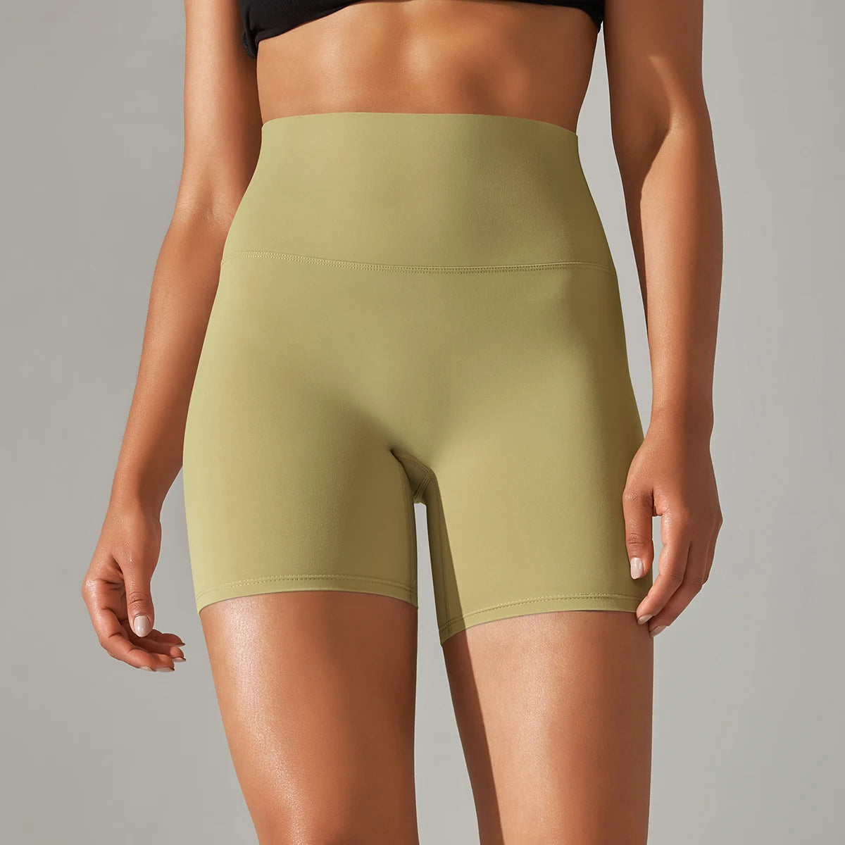 PranaRelief Seamless High-Waisted Yoga Shorts – Breathable Summer Workout Shorts