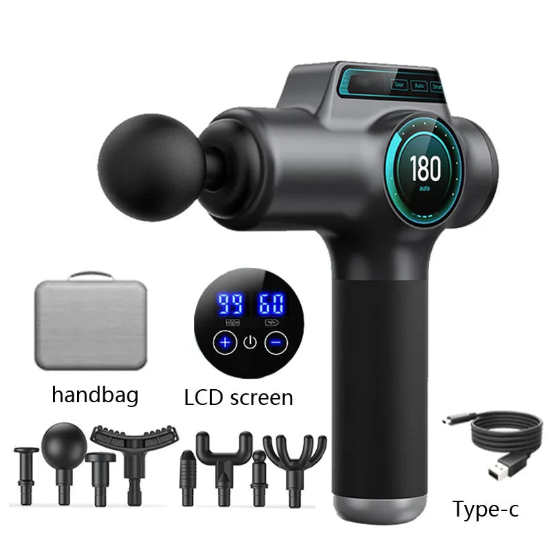 PranaRelief Professional Muscle Massage Gun – 99 Speed Deep Tissue Massager for Neck & Back