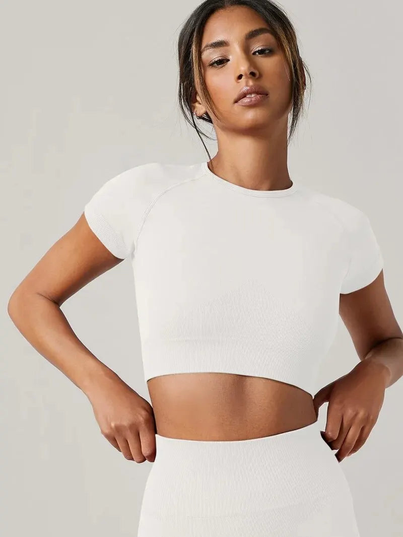 PranaRelief Seamless Yoga T-Shirt – Breathable Quick-Dry Sports Top for Women
