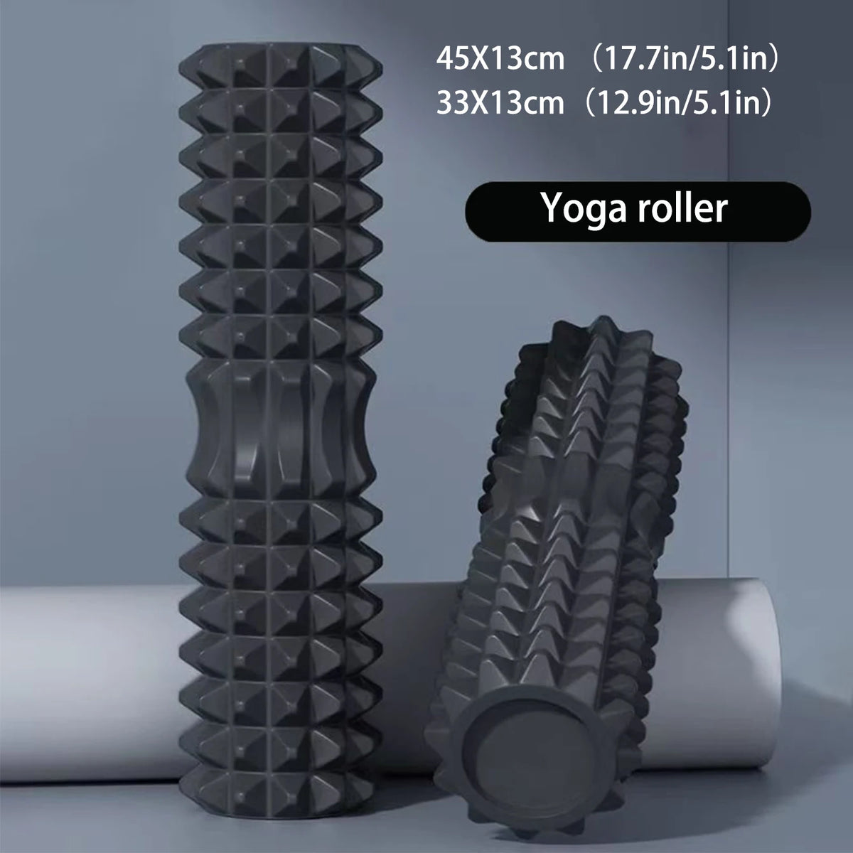 PranaRelief 45cm Yoga Foam Roller Set – Professional Pilates Block & Muscle Massage Tools