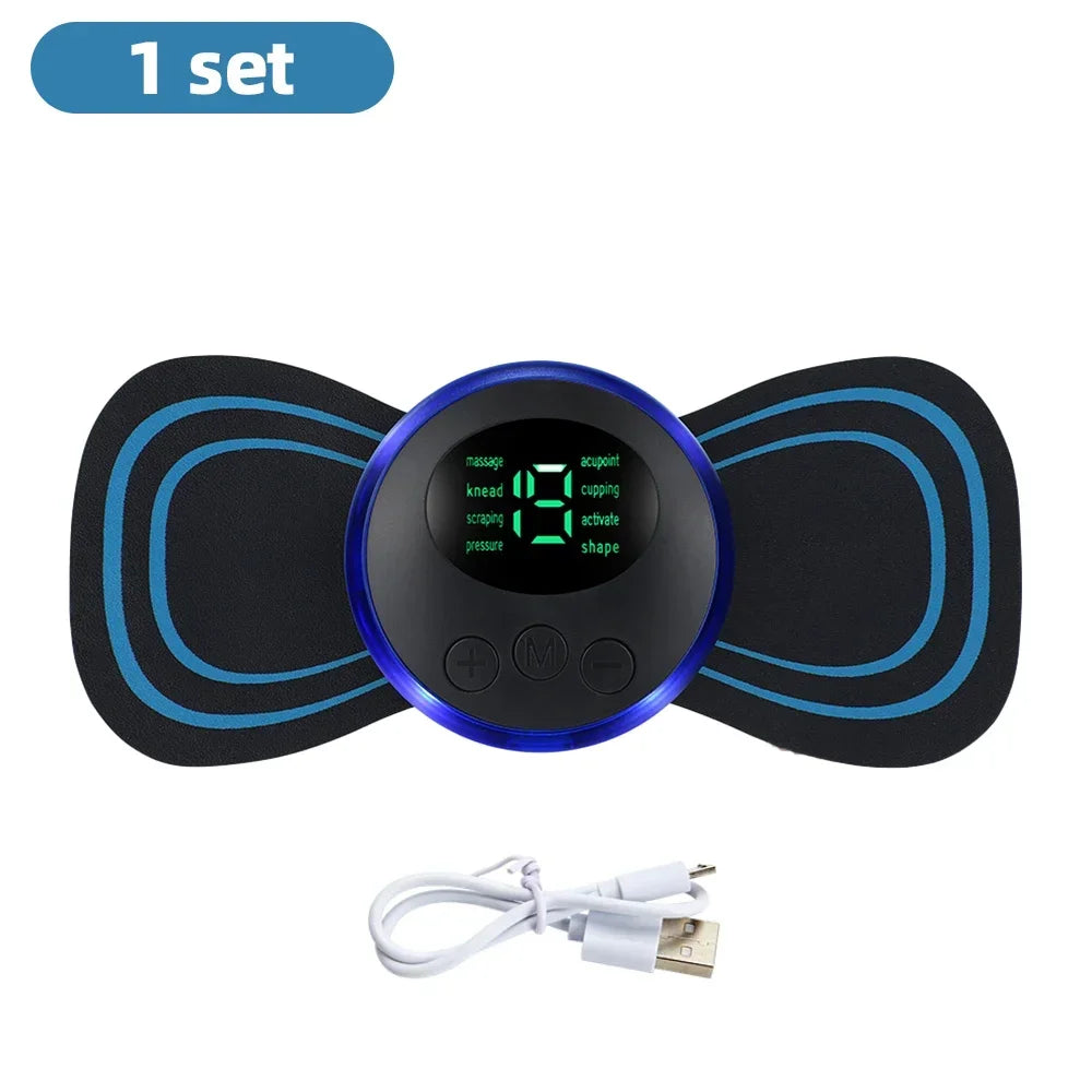 PranaRelief EMS Electric Neck & Body Massager – Low Frequency Muscle Stimulator Patches
