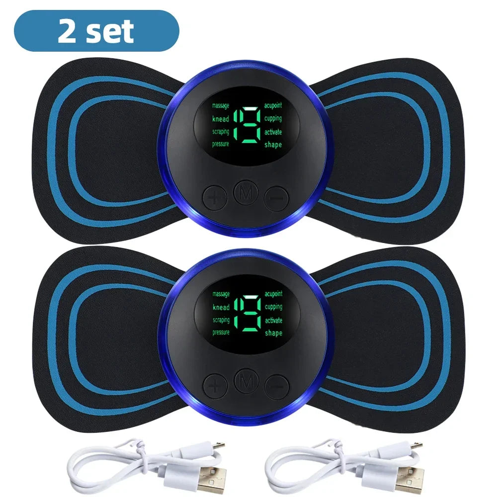 PranaRelief EMS Electric Neck & Body Massager – Low Frequency Muscle Stimulator Patches
