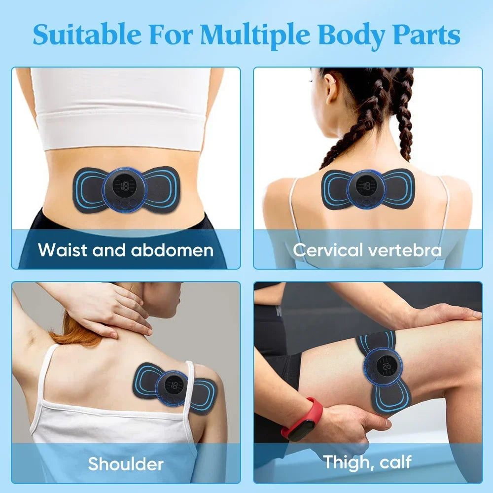 PranaRelief EMS Electric Neck & Body Massager – Low Frequency Muscle Stimulator Patches
