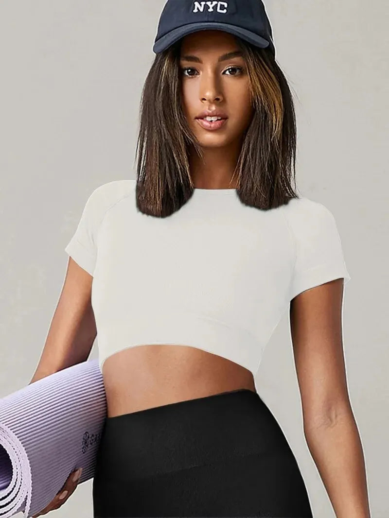 PranaRelief Seamless Yoga T-Shirt – Breathable Quick-Dry Sports Top for Women