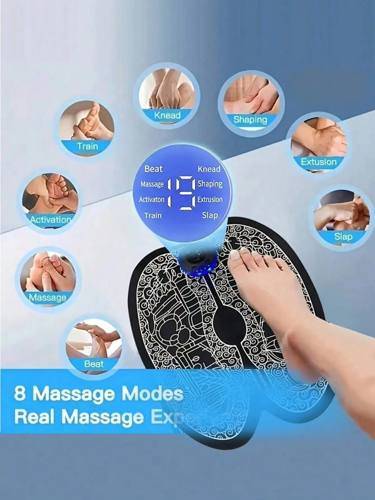 PranaRelief Rechargeable Electric Foot Massager – EMS Circulation Stimulator & Muscle Relaxer
